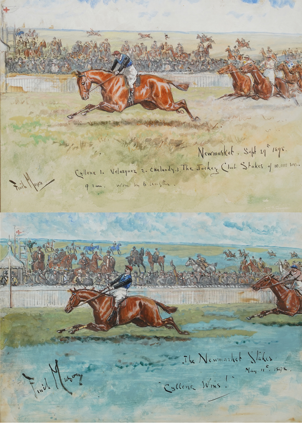 George Finch Mason (1850-1915), 'Cyllene Wins! - The Newmarket Stakes, 1898'